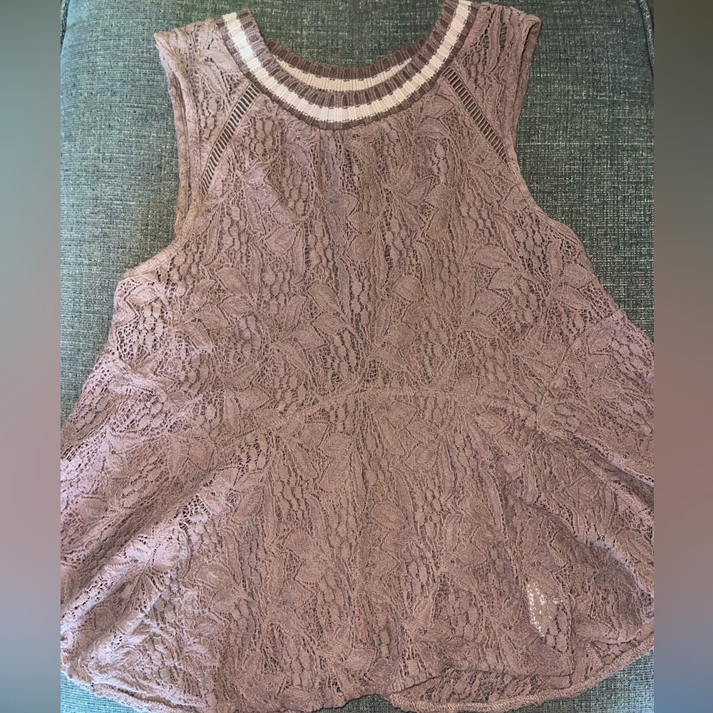 Free people lavender lace tank top